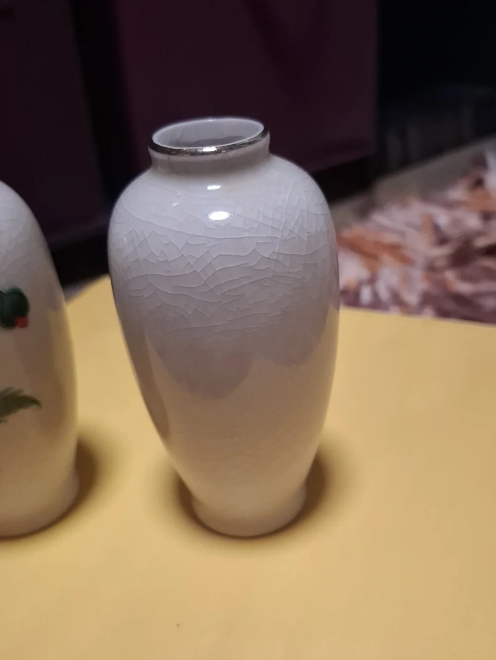 Homco White Ceramic Floral Vase Pair